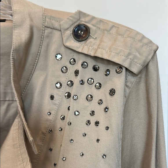 NWOT- Tan Adjustable Utility Jacket with Rhinestone Detail - Picture 4 of 12